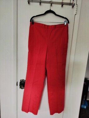 Alfred Dunner Classic Fit Pants Red Orange Elastic Comfort Waist  12 NWT